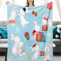 Uskršnje dekoracije Bunny flanel pokrivač za sva sezona super mekana flannela fleece flannel pokrivač