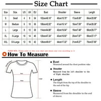 Majice BigSell za žene vrhovi kratkih rukava V-izrez V-izrez Grafički tisak sa džepnim bluzom Žene plus