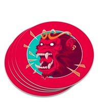 Ramping Red Chimpanzee Appe Monkey King Novelty Coaster set