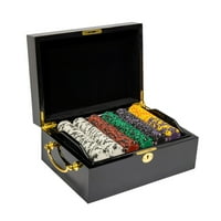 CT Ace kralj Pogodio gram poker čip set w crni mahagonski drveni slučaj