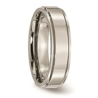 Čvrsta titanijum rubna ruba obična klasična vjenčana prstena Veličina 11.5