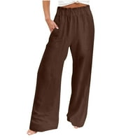 Fardey gromobrani danas ženske pamučne pantalone za pamučne pamučne lavene hlače velike struke sa džepovima