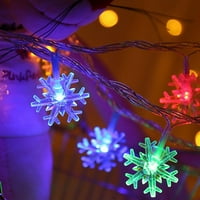 Božićna svjetla, Snowflake String Ft LED bajka Akumulator Vodootporan za Xmas Vrt Patio spavaća soba