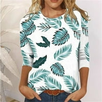 Ženske cvjetne košulje modne rupe za printeve bluza Okrugli vrat Ležerne prilike majica Pulover vrhove