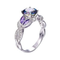 Modni prstenovi šareni ovalni cirkon zvona elegantna rinestone prsten safir nakit prstenovi žene modni