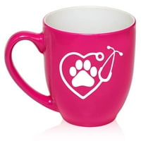 Srčani stetoskop veterološki veterinarski keramički keramički šalica za kafu poklon čaj za nju, sestru, suprugu, šef, suradnica, rođendan, slatka, matura, kućni rodbinski, ljubavnik životinja