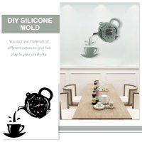 Podesite čajnik za silikonski sat i čaša DIY zid viseći ukrasni sat kalupa
