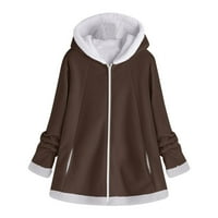 FIMKAUL ženska jakna kaputi zimski pad plus veličina dugih rukava casual vrhovi nejasan patentni zatvarač
