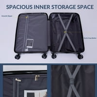 Trodijelni set kofera za hardshell i i lagana PP prtljaga sa spinner kotačima i TSA bravom, izdržljivi