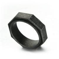 Toyella Jednostavan prsten od nehrđajućeg čelika Čelični prsten od titana, crno zlato 10
