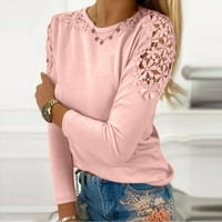 Ženska bluza vrhovi čipka u šupljim hladnim ramenim rukavima slim fit majica tunika TONIC TOW pulover