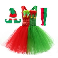 Morechioce Božić iz elfa kostim haljina odjeća za odjeću Cosplay setovi djeca dječja božićna elf odijela za prazničnu zabavu 2xl