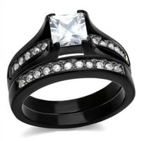 Ženski dvotonski prsten od nehrđajućeg čelika od nehrđajućeg čelika sa AAA CR-om CZ - Veličina 10