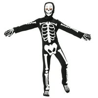 Sjaj u tamnom kosturu za kostur za kostiju za djecu skelebones toddler kostim Boys zastrašuju se zastrašujući
