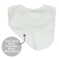 2-PLY Knit Terry Solid ulagač u boji Bibs u bijelom - pakovanje