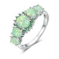 Fledorashia pokloni za žene prstenovir tirkizni prsten sterling srebrna zelena simulacija ženski angažman