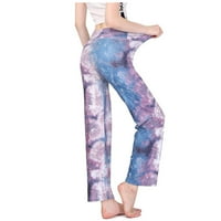 Ženske hlače Y2K staklene hlače za žene Tie-Dye visoki struk rastezljive fitness tajice joga hlače sive