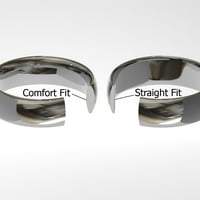 Andrea Jewelers Cobalt XF Chrome ravni vjenčani prsten sa četkom Center SZ 11.0