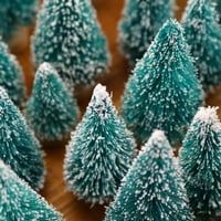Xmarks Mini božićni stablo umjetno smrznuto sisal borove s drvenim osnovama, DIY obrtni četkica za boce