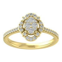 Araiya 14k žuti zlatni dijamantni prsten, veličina 6.5