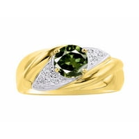 * Rylos jednostavno elegantan prekrasan zeleni safir i dijamantni prsten - septembar roštilj *