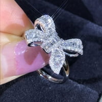 Prstenovi za žene Žene Srebrna Bijela safir Luk prsten za vjenčanje nakit poklon modni prstenovi legura