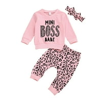 Meihuida Baby Girls Outfit Set, Top + Pant + Bow trake za kosu