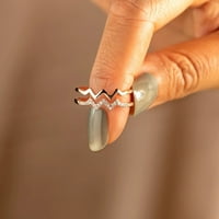 Biplut ženski prsten sjajni rhinestones umetnuti pjenušava podesivi otvor geometrijski rođendan poklon
