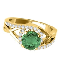 Mauli dragulji za angažovanje prstenova za žene 1. Carat je stvorio smaragdni i dijamantski prsten za