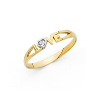 Dragulji LU 14K bijelo i žuto zlato dva tona kubična cirkonija cz Ljubavna prstena veličine 5