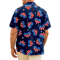 4. jula muška havajska majica, Dan nezavisnosti Revel Labavi džep za kuglanje na prsima Summer Beach