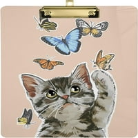Slatka mačka leptir stilski rezbarski koban za odboj od drveta i povucite za standardno pismo