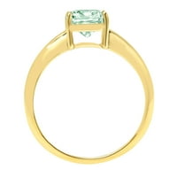 1. CT sjajan jastuk Cleani simulirani dijamant 18k žuti zlatni solitaire prsten sz 10.5
