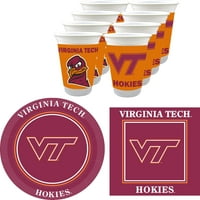 Virginia Tech Hokies Čaše, tanjiri i salvete za goste -