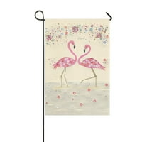 Pink Flamingo Garden Flag