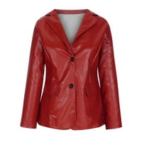 Prozor veća za ženska modna casual rever navratnik džepne temperament za motocikl jakna kožna jakna