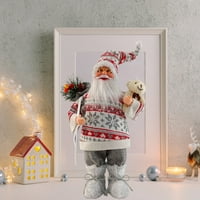 Božićni ukrasi 11.8in stoji santa claus s ukrasnim ukrasnim dizajnom dizajna desktop