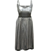 Plus veličina srebrna metalna ženska letnja haljina