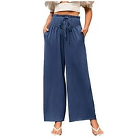 Kompuzi za žene Solid Boja Široke hlače duge hlače Ležerne hlače High Squiste nagle hlače Yoga Dukseri