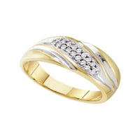 10kt žuto zlato mens okrugli dijamantski vjenčani prsten CTTW