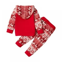 Toddler Baby Boys Djevojke Božićna odjeća Duge rukavice s dugim rukavima Duks + snježne pahutne pantalone
