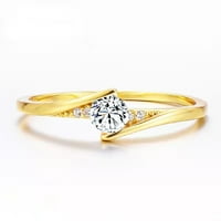 Modni angažman okrugli rez Zirkoni Žene vjenčani prstenovi nakit prstenovi za žene