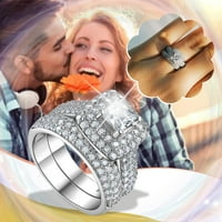 HGW Gold Class Diamond venčani prstenovi za žene Postavljeni par Princess Square Diamond set prstena