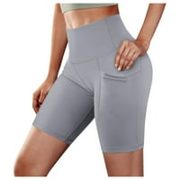 Ženski džepovi visokog struka džepa kratke hlače Abdomen Control trening trčanje hlače za bejzbol mama