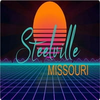 Steelville Missouri Vinil Decal Stiker Retro Neon Design