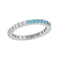 Okrugli oblik švicarski plavi topaz srebrni srebrni vječni ženski vjenčani prsten