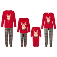 Porodica podudaranje božićne pidžame set jelena glava plairana Ispis odmor Pajamas Sleep Bayewer Dad