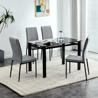 JS stolice za ručavanje od 4, siva moderna kuhinjska stolica sa metalnom nogom