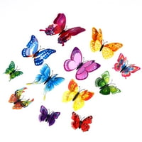 Postavlja dvostruke zidne naljepnice 3D šarene leptire zidne naljepnice zidni dekor