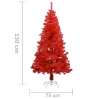 Umjetno božićno drvce sa postoljem Crveno 59.1 PVC